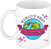 Bellatio Decorations Cadeau koffie/thee mok voor mama - beste mama - roze - 300 ml
