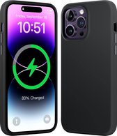 Hoesje Voor iPhone 14 Pro Max Siliconen Achterkant Case Cover - Zwart