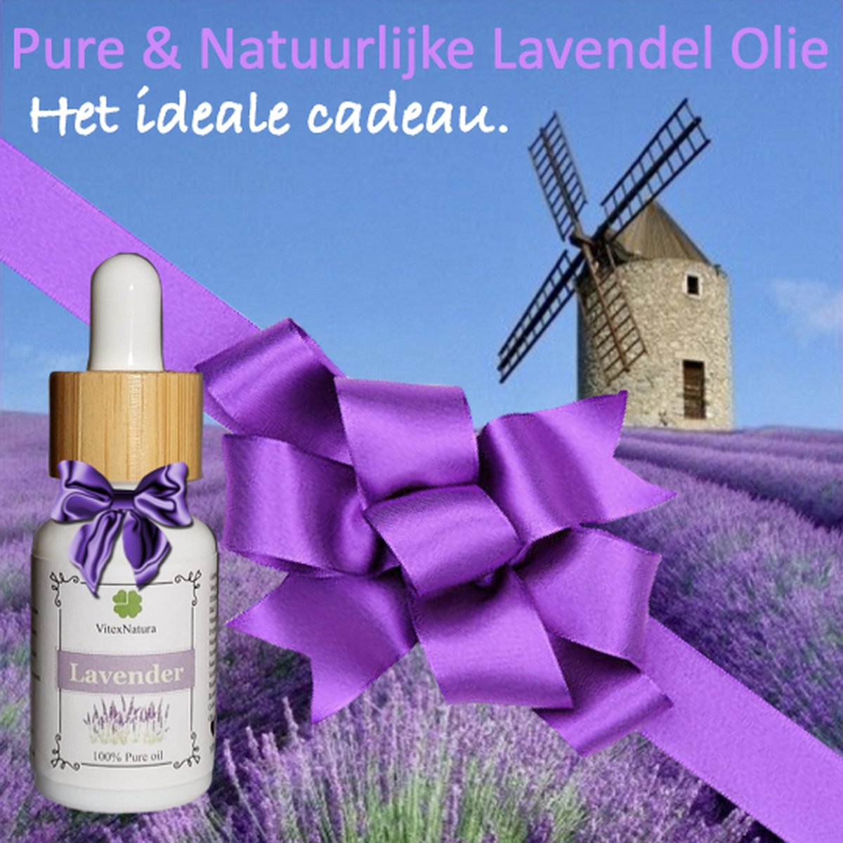Goedkoopste Lavendel olie 100 Pure Etherische Olie | 15ml | Reinigend kalmerend | Helpt tegen slapeloosheid | Merk VitexNatura