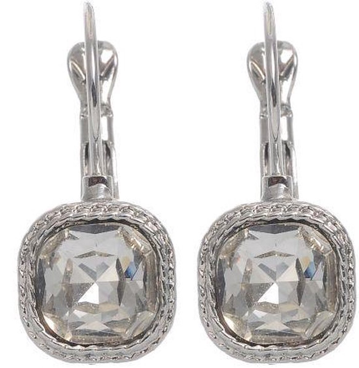 Heren Oorbellen Zilver 925 - Vierkante Diamanten Oorknopjes Voor Mannen En Vrouwen - Zirkonia Stud Oorbellen 8mm