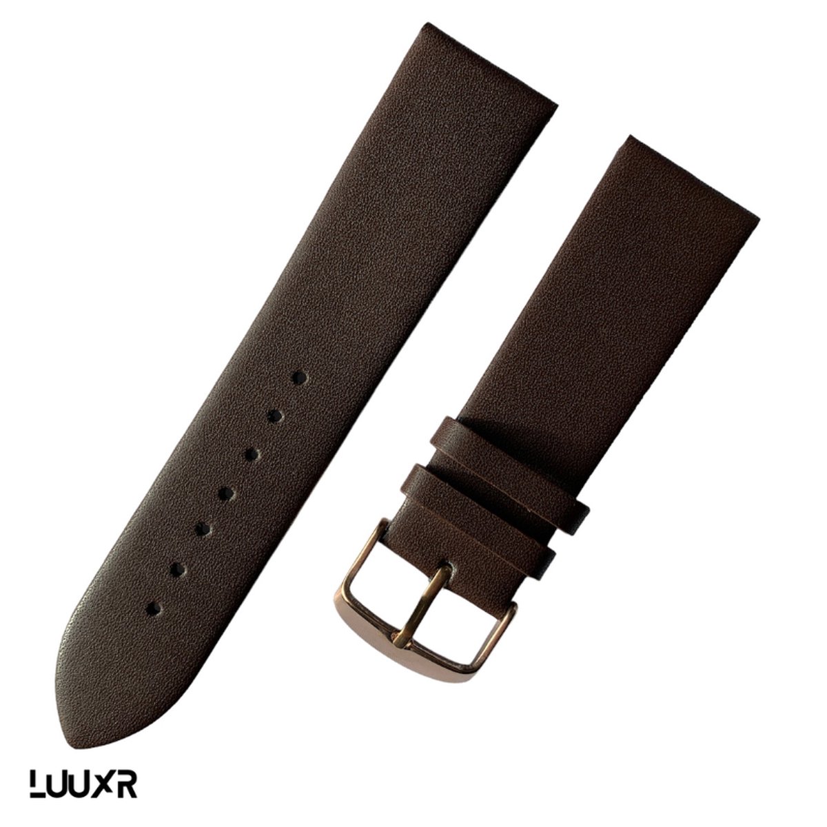 Luuxr strap leather dark brown silk 22mm lubrsil220001