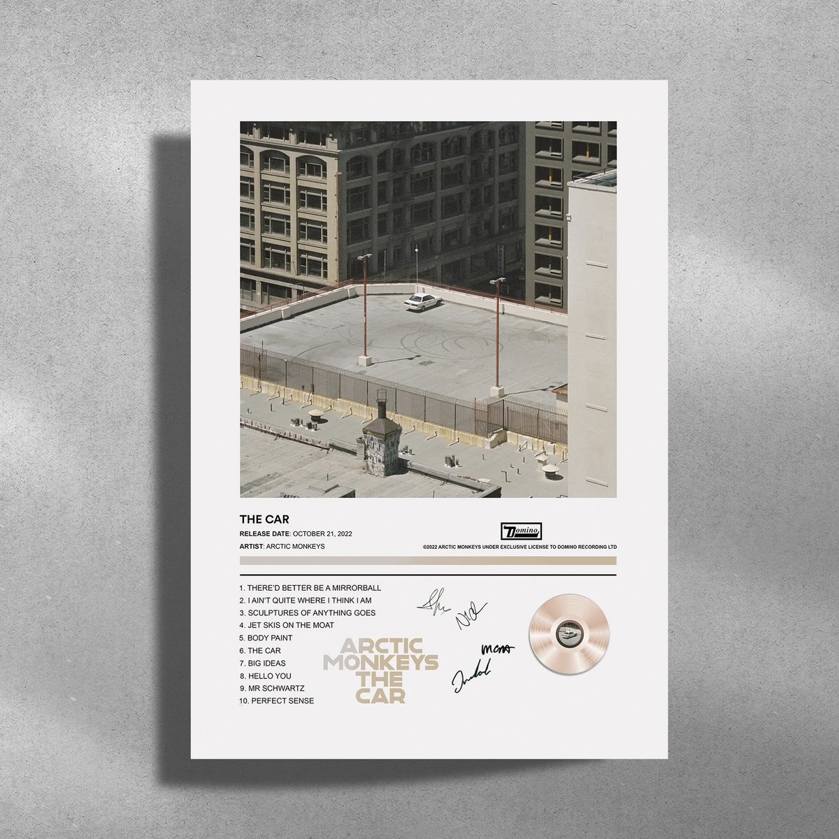 Luxe poster Arctic Monkeys - The Car - Metalen Poster 30x40cm - album cover wit