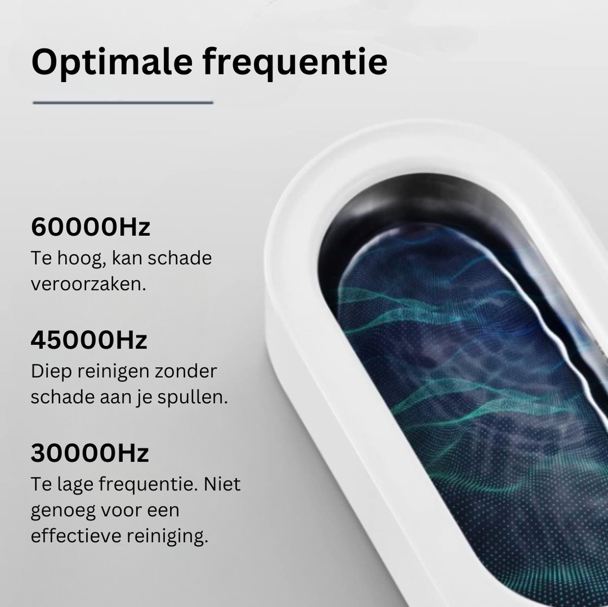 Ultrasoon Reinigingsapparaat, 48000 Hz Ultrasone Reiniger, 750 Ml Brillenreinigingsapparaat Professionele Reiniger Voor Het Reinigen Van Brillen Horloges Ringen Scheermesjes Wit 2089808081