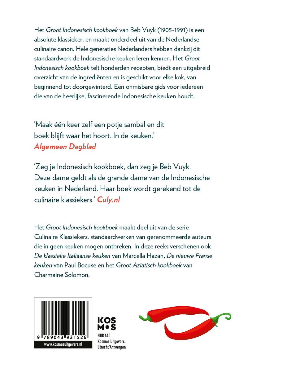 Culinaire Klassiekers - Groot Indonesisch kookboek - back cover