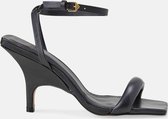 Mangará Cortiça Dames sandalen Geitenleer - 9cm Hak - Zwart - Maat 37