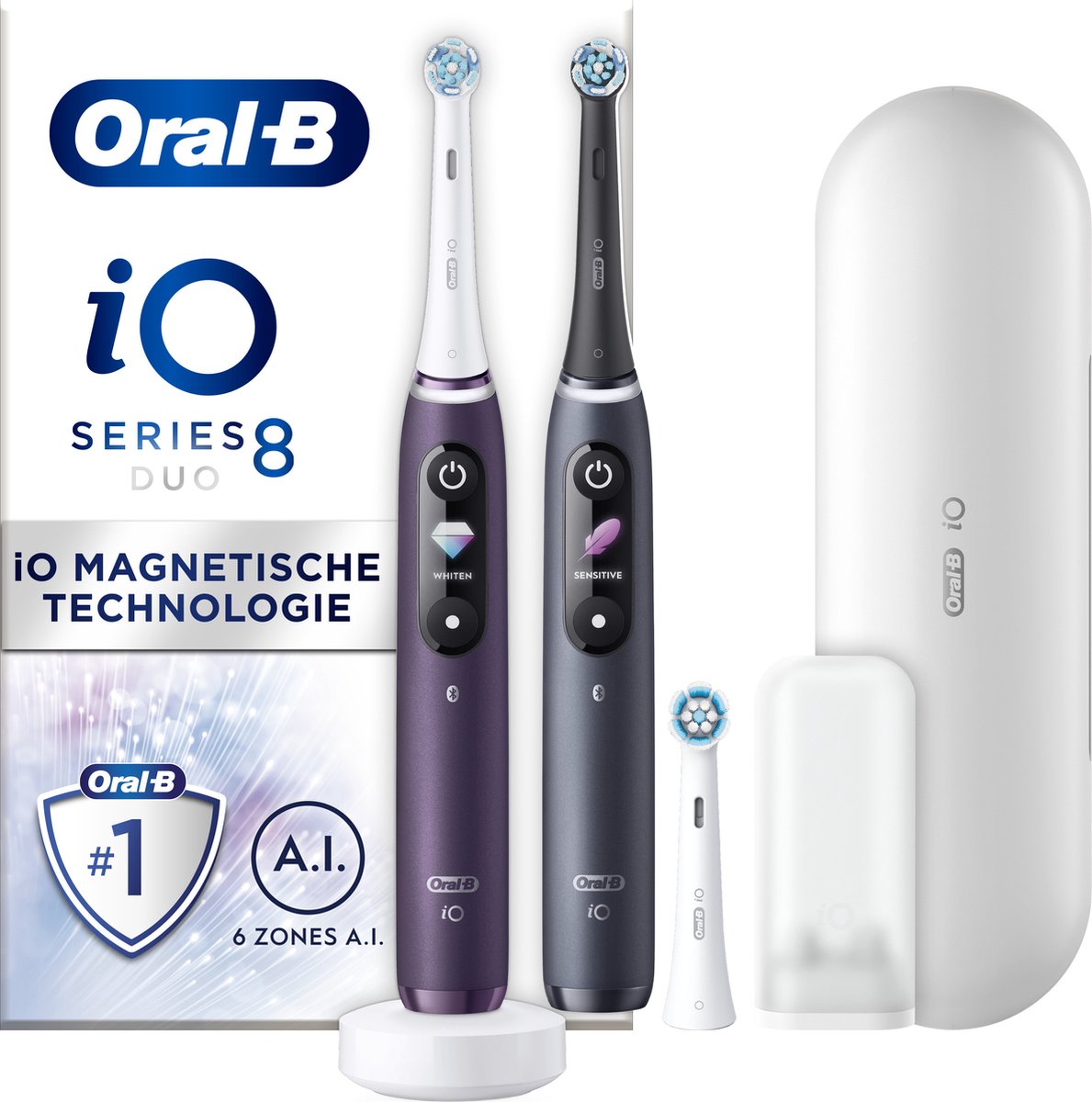 Oral-B iO 8 - Paars En Zwart - Elektrische Tandenborstels - Duopack - Oral B