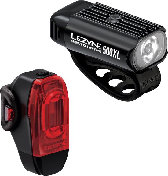 Lezyne Hecto Drive 500Xl / KTV Drive+ koplamp- en achterlichtenset, zwart