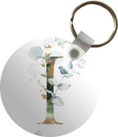 Sleutelhanger rond - Letter I - Plastic sleutelhangers - Keychain - Uitdeelcadeautjes - Cadeautje eerste letter van je naam