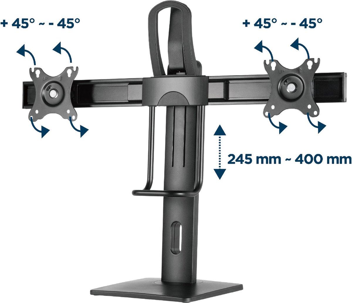 Support 2 écrans 15-32/7kg max/VESA 100x100 max - Accessoire écran