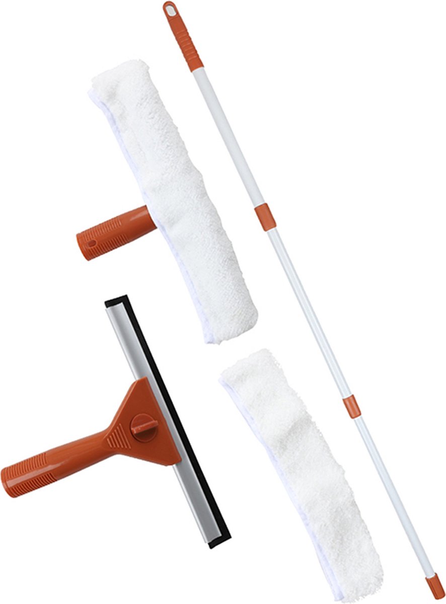 Goedkoopste Urban Living Raamwisser met telescoopsteel - 5-delig - 128 cm - bruin - ramenwasser