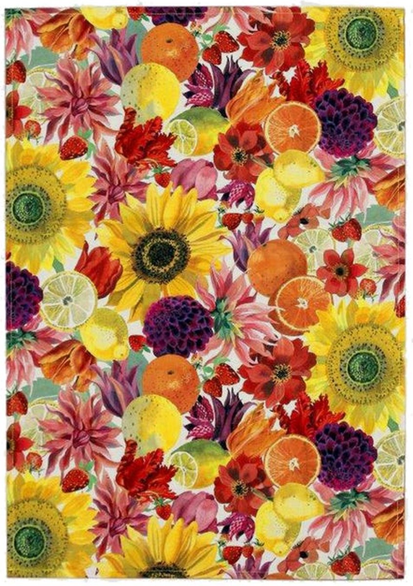 Theedoek Flowers - 48 x 70 cm - 100% katoen - Emma Bridgewater