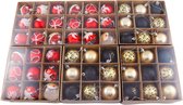 Boules de Noël - Set de 54 pièces - Décorations de Noël - Rouge, Wit, Or et Zwart - Différentes finitions - Boules de Noël de Noël pour sapin de Noël - Pour le sapin de Noël