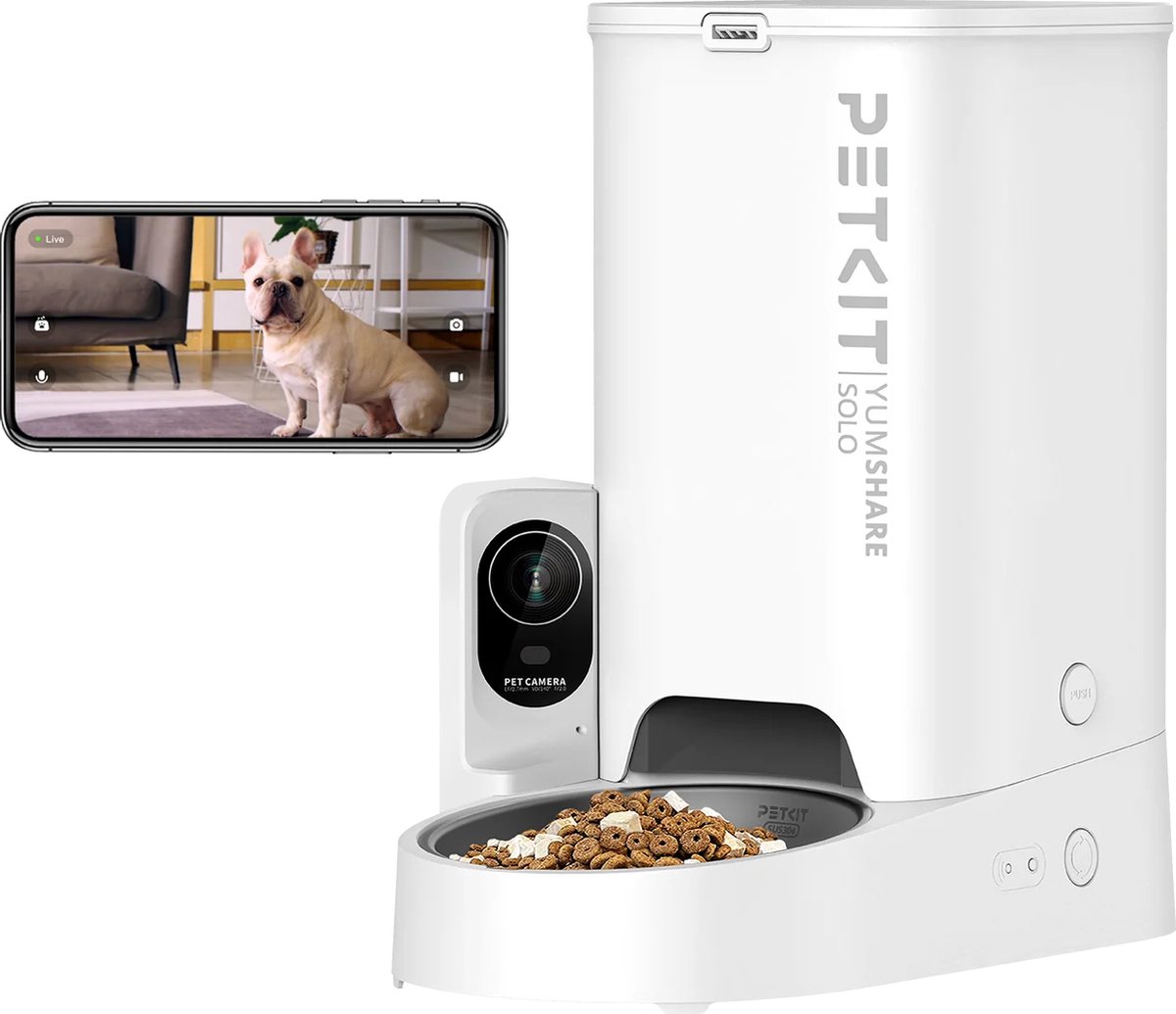 Petkit YumShare Solo Voederautomaat 3L met Camera Wit