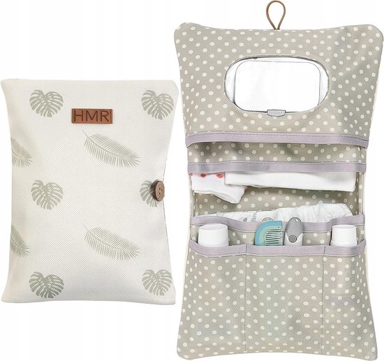 Sac à Couches 2 En 1 Avec Matelas à Langer - Organiseur Portable Et Trousse De Toilette - Noir