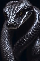 Python Poster | Slangenposter | Cobra | Anaconda | Zwart Wit Poster | Dierenposter | 51x71cm | Wanddecoratie | Muurposter | MT | Geschikt om in te lijsten