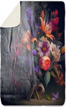 Fleecedeken van Bloemenboeket, FD2023103, 96x146cm, Polyester Sherpa