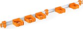 Toolflex One - Gereedschapsophangsysteem - 94 cm Aluminium Rail, Oranje - 5 Flexibele Houders - Geschikt voor Ø15-35 mm Gereedschappen - Eenvoudige Installatie - Ruimtebesparend en Veilig - Inclusief Montagemateriaal