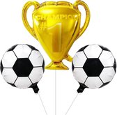 3-delige folie ballonnen set Voetbal Kampioen - voetbal - sport - ballon - EK - WK - kampioen
