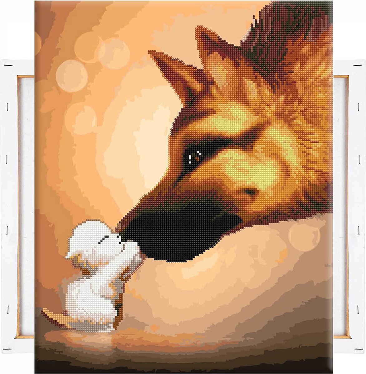 Schilderen Op Nummer Volwassenen DIY Hybrid Paint By Number Diamond Painting - Compleet Hobby Pakket op Frame met Vernis - ®Arty Bee - Beste Vrienden - 40x50cm — afbeelding 7