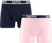 Sapph Marc 2-Pack Cotton Heren Onderbroek - Navy/SoftPink - Maat M