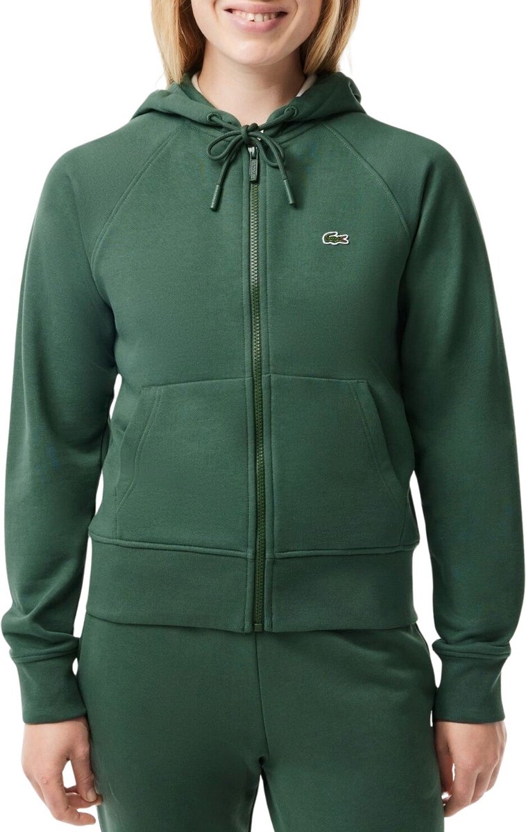 Lacoste Bio Cotton Fleece Hooded Vest Vest Vrouwen Groen