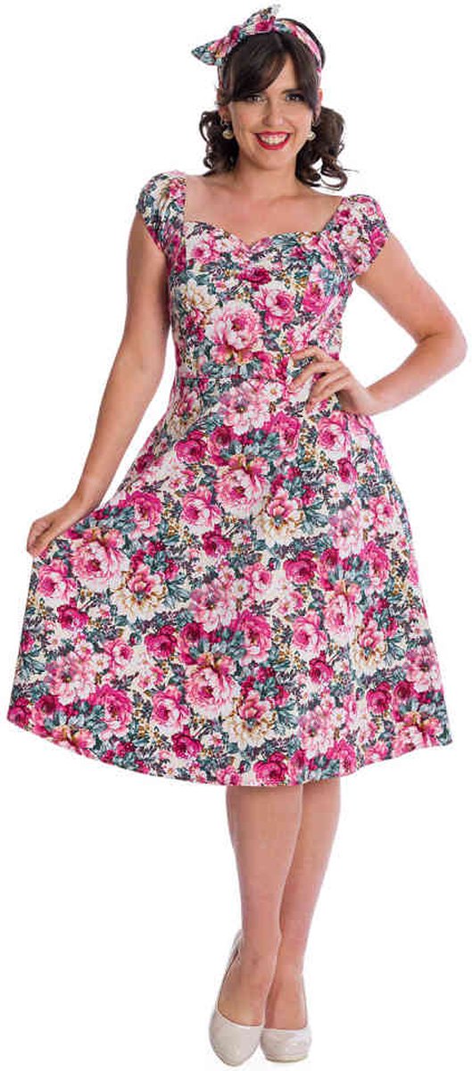 Banned - Flower Show Flare jurk - XL - Roze