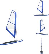 vidaXL Stand Up Paddleboard - Opblaasbaar - 330 x 72 x 10 cm - Hogedruk schroefventielen - Inclusief zeil - Blauw en wit - PVC - EVA - aluminium en stof (100% polyester) - Draagvermogen- 100 kg - SUP board
