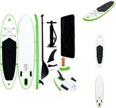 vidaXL Stand Up Paddleboard - 330 x 72 x 10 cm - Groen/Wit - PVC/EVA - 1 volwassene - 80 kg draagvermogen - 12 psi maximale werkdruk - Inclusief accessoires - SUP board