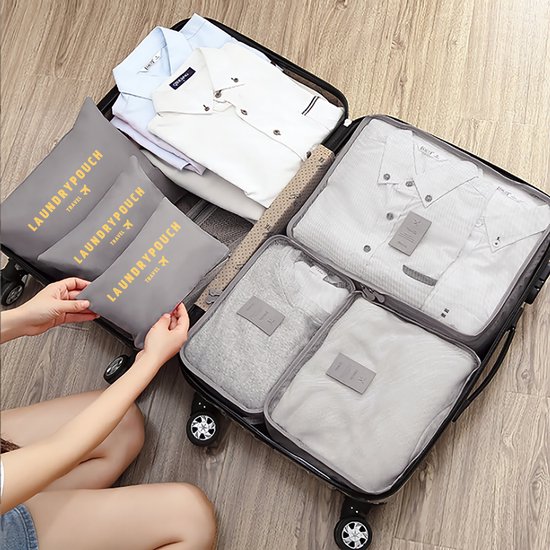 Packing Cubes - Kleding Organizer voor Koffer, Tas, Rugtas of Backpack - Grijs - QY