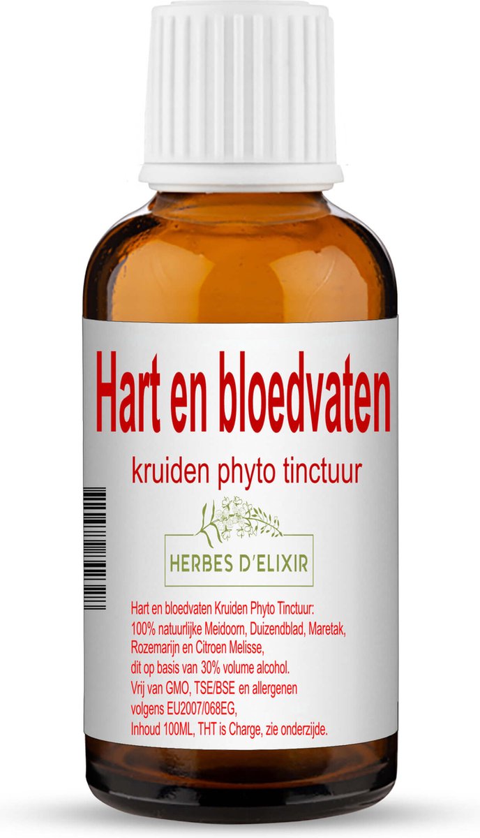 Herbes D'elixir Hart en Bloedvaten Tinctuur - 100 ml - Gunstige invloed op hart en bloedvaten