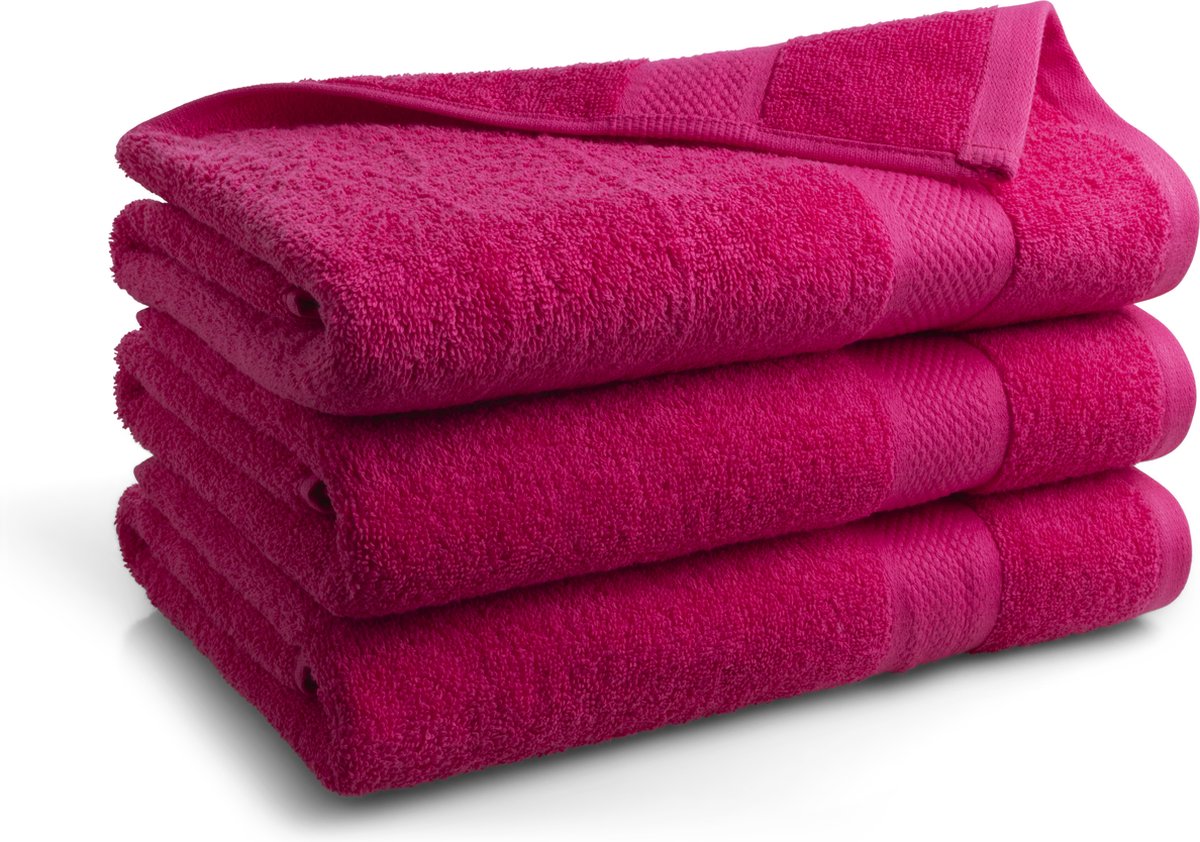 Katoenen handdoek - 3 stuks - 70x140 - roze