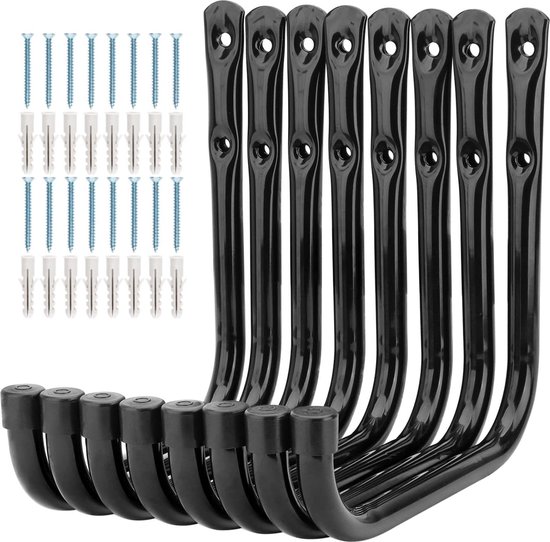 MHHO-WG 16x Stahl Haken Wandmontage - Schwere Lagerhaken Für Garage, Werkstatt & Garten