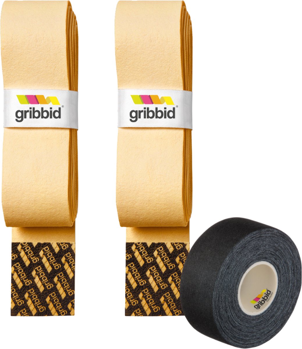 Gribbid Progrip - Hockey Grip - Zeempje - The Original Dutch Chamois - 2Pack Geel & Softtape Zwart - Gribbid