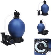 vidaXL Zandfilter - Zelfaanzuigende pomp - 752 x 510 x 998 mm - Duurzaam - 18 m³/u - 3.5 bar - 50 kg filterzand - Multipoort-ventiel - Blauw/Zwart - Kunststof - 220-240 V - 1000 W - Zwembadfilter