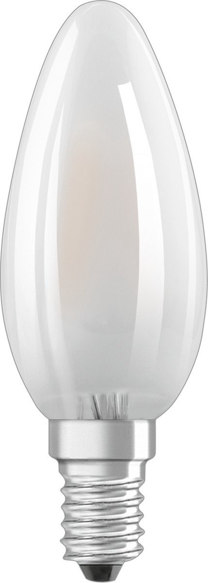 Ledvance LED Filament Kaarslamp E14 - 4W 470lm 2700K 230V - Mat Glas - Ø35mm - Geschikt voor klassiek interieur, wandlampen, hotels