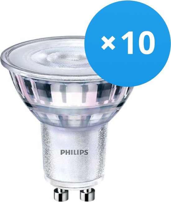 Voordeelpak 10x Philips CorePro LEDspot MV GU10 4W 840 36D | Koel Wit - Dimbaar - Vervangt 35W