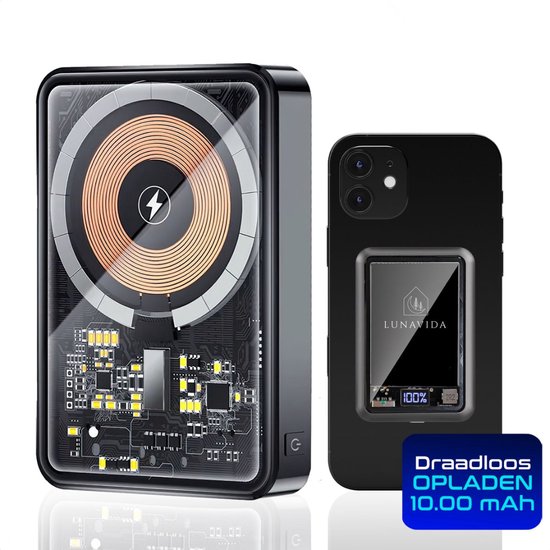 LunaVida 10.000mAh powerbank – Magsafe – Quick charge – iPhone 12+