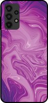 Smartphonica Telefoonhoesje voor Samsung Galaxy A32 4G met marmer opdruk - TPU backcover case marble design - Paars / Back Cover geschikt voor Samsung Galaxy A32 4G