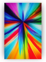 Abstract kleurrijk - Kleurrijk canvas schilderij - Schilderijen canvas Kleurrijk - Landelijk schilderij - Schilderij op canvas - Woondecoratie - 50 x 70 cm 18mm