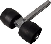 Verstelbare kimrol set zwart - massief rubber - 30x30x300 mm - gegalvaniseerd staal
