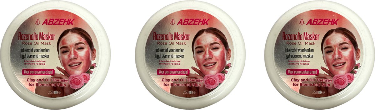 Abzehk Rozenolie Gezichtsmasker 250ml - 3 stuks