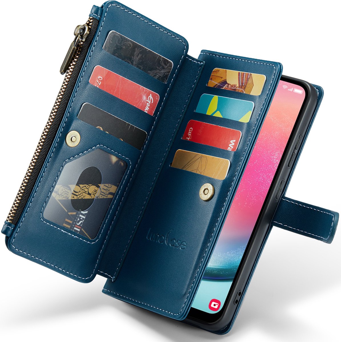Hoesje geschikt voor Samsung Galaxy A24 4G - ZipCase Book Cover Case Leer Smaragd Blauw