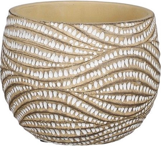 MICA DECORATIONS POT DE FLEUR HENDRICK - H9 X Ø11 CM - CRÈME
