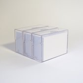 Flashcards Blanco - cartes blanches dans boîte basculante - 8,5x5,5 cm - 3 boîtes de 85 cartes