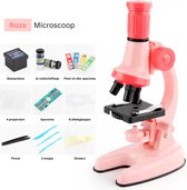 Playos® - Microscoop voor Kinderen - Roze - tot x1200 - LED Verlichting - 5 Kleurenlens - met Accessoires - Junior Microscoop - STEM Speelgoed - Wetenschappelijk Speelgoed - Educatief