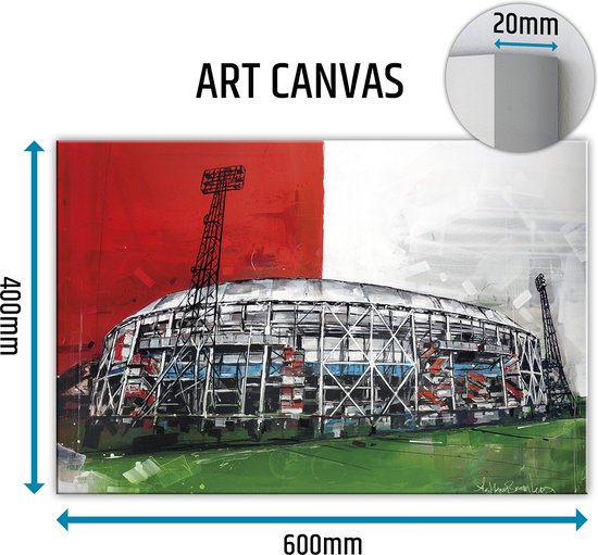 De Kuip Rotterdam voetbalstadion canvas schilderij 60x40 cm