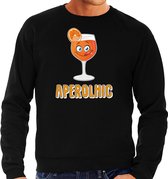 Bellatio Decorations Apres ski sweater voor heren - aperolhic - zwart - aperol spritz - wintersport L