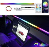Éclairage d'ambiance pour Tesla 3 et Y - 120CM - Éclairage intérieur de bord - RGB - Flux de couleurs - avec App et Télécommande - USB 12V -