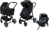 Bolente Gaya 3-in-1 Multi-functionele Kinderwagen | Inclusief autostoel en reiswieg | Wandelwagen voor onderweg | Makkelijk opvouwbaar | Waterdichte regenhoes | Zwart