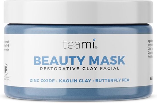 Teami Beauty Gezicht Masker - Zink/Koalin Klei - Met herstellende crème |  bol